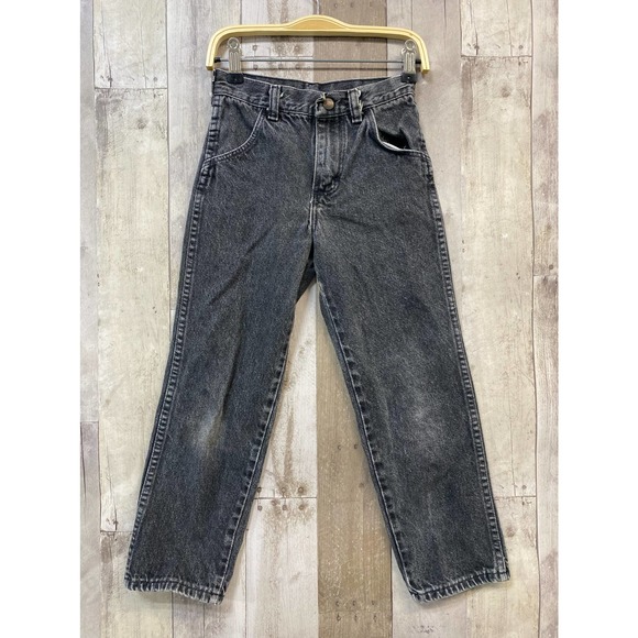 Maverick Kids Vintage Black Acid Wash Denim Jeans Sz 8 Regular - Picture 1 of 4